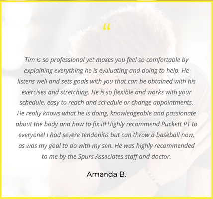Amanda B. Testimonials for San Antonio Physical Therapist